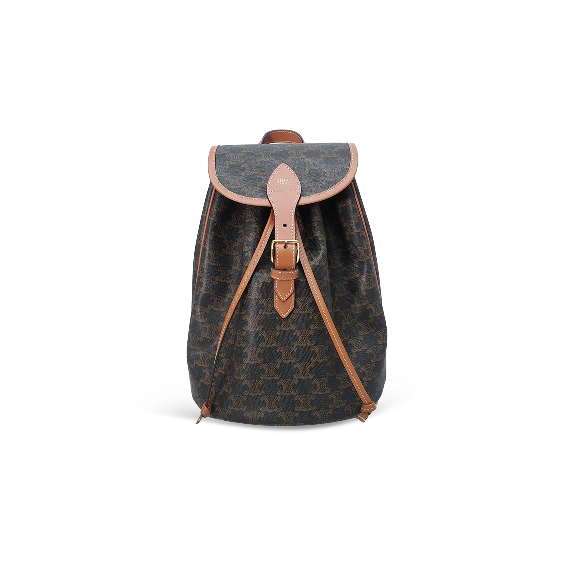 Ce**e backpack folco in triomphe canvas and calfskin 190723.03lf (30*23*16cm)